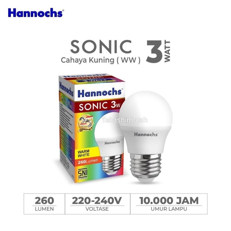 PROMO Hannochs Lampu LED Bulb SONIC 3w 5w 7w 9w  12w