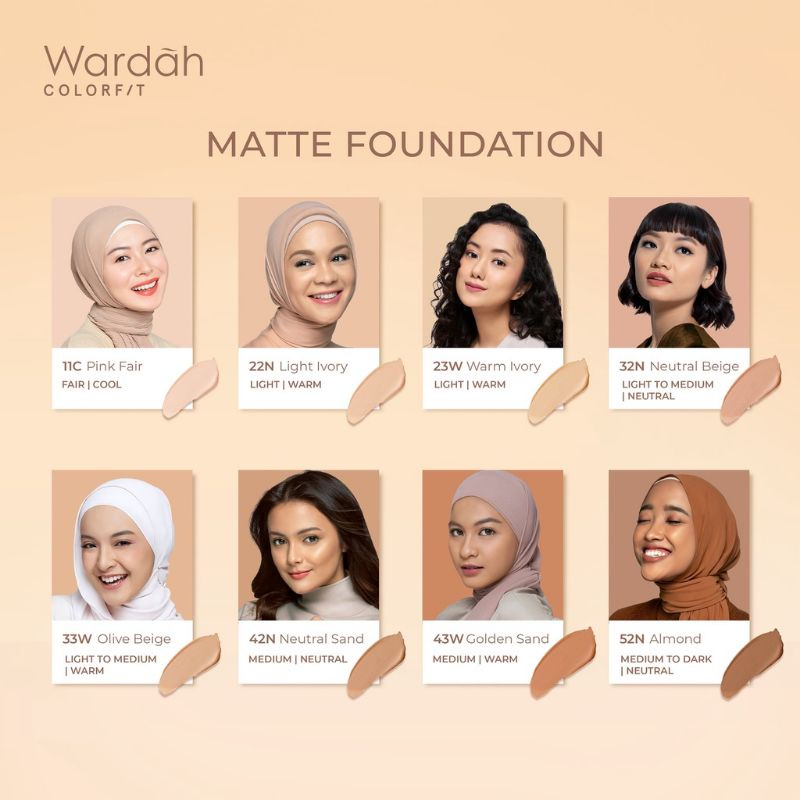 MFI - Wardah Colorfit Matte Foundation | Liquid Foundation SPF 30PA++ | Netto 25 ML