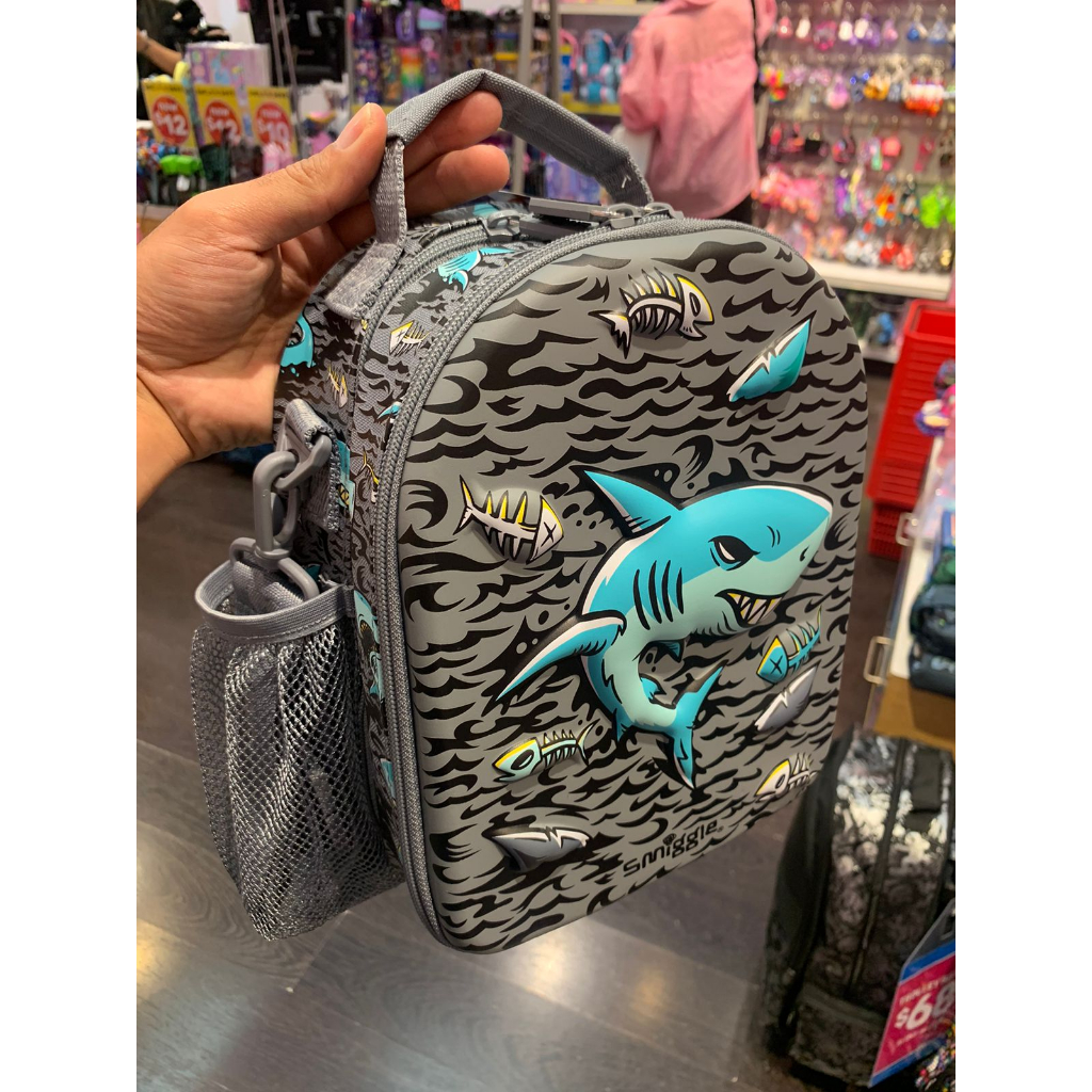 SMIGGLE WILD SIDE LUNCHBAG HARDCASE SHARK - TAS BEKAL SMIGGLE
