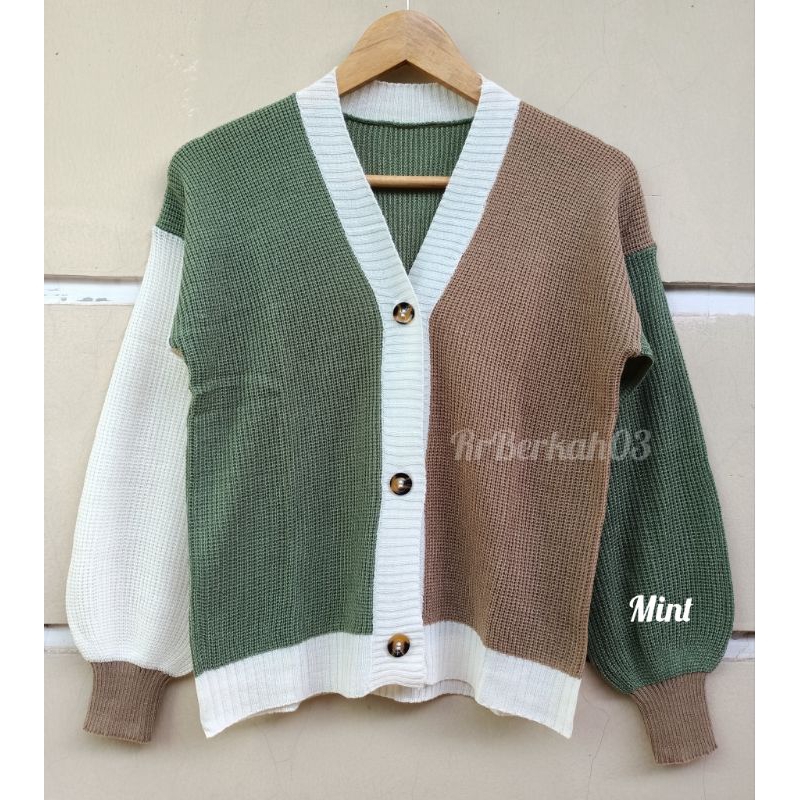 CANDY Crop Cardigan Combi 3 Tone