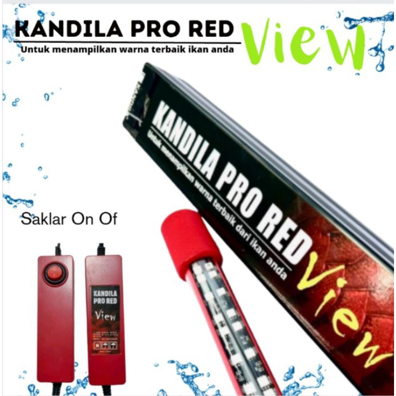 PROMO MURAH LAMPU AQUARIUM LED TANNING KANDILA PRO RED VIEW 1500 + PACKING PIPA