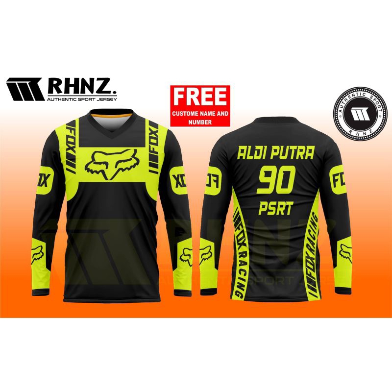 JERSEY PRINTING FOX TRAIL TERBARU/KAOS PANJANG JERSEY PREMIUM FREE CUSTOM NAMESET/ATASAN MOTOR SPORT