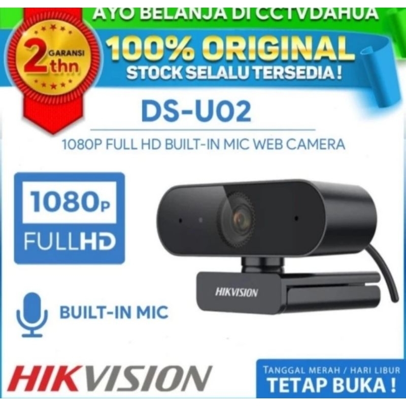 Webcam Hikvision DS-U02 2MP Kamera 1080P WEB Camera MIC Garansi Resmi