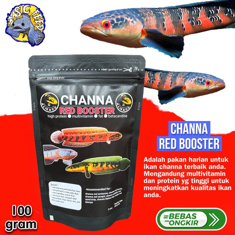 CHANNA RED BOOSTER | setara pelet premium 88 | pelet ikan channa maru red sentarum red barito red sa