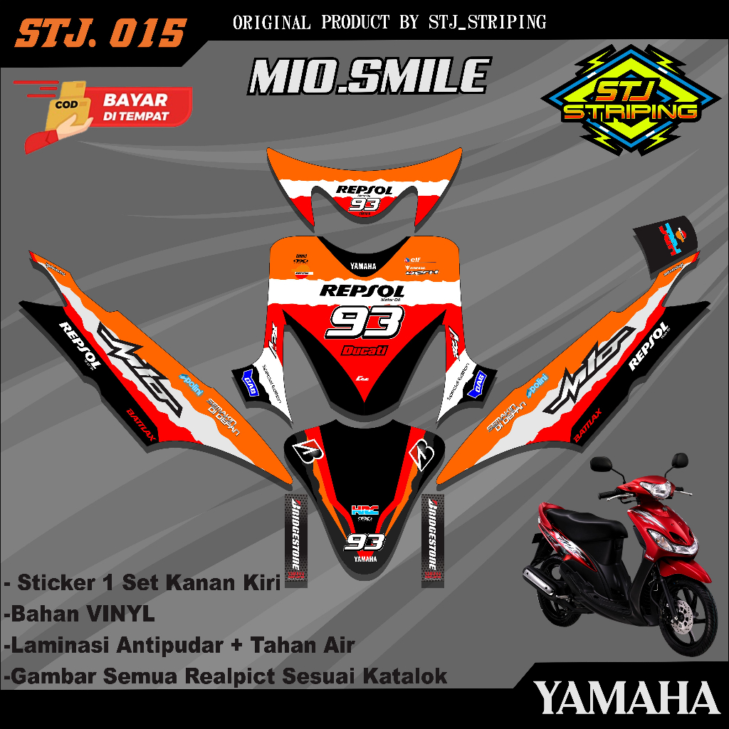 Stiker DECAL Full Body Motor MIO SMILE - Sticker DECAL Full Body Motor MIO SMILE. STJ.015