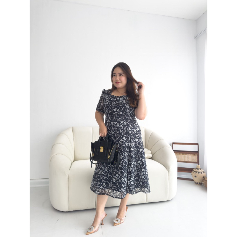 [ LittleBigCloth ] Florence Dress // Dress Midi Wanita Dress Floral Dress Bigsize Dress Petite ini