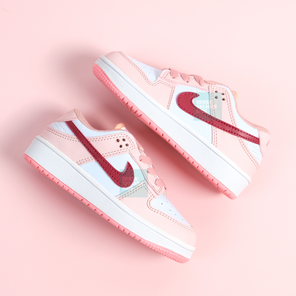 SEPATU ANAK PEREMPUAN SNEAKERS DUNK LOW PINK FOAM RED WHITE 26-35 - URBAN SNEAKER KIDS