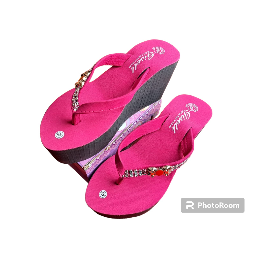 SANDAL WEDGES WANITA TINGGI 9CM MODEL PITA CANTIK