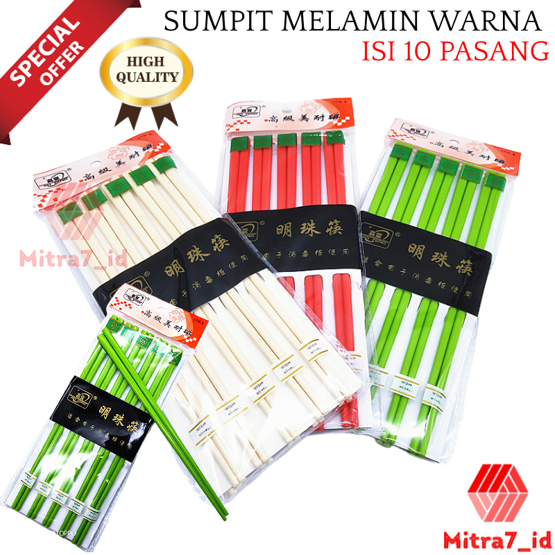 [M7] SUMPIT MELAMIN ISI 10 PASANG / SUMPIT MIE MELAMINE UKURAN 22CM / SUMPIT MAKAN / SUMPIT MELAMIN ISI 20 PCS