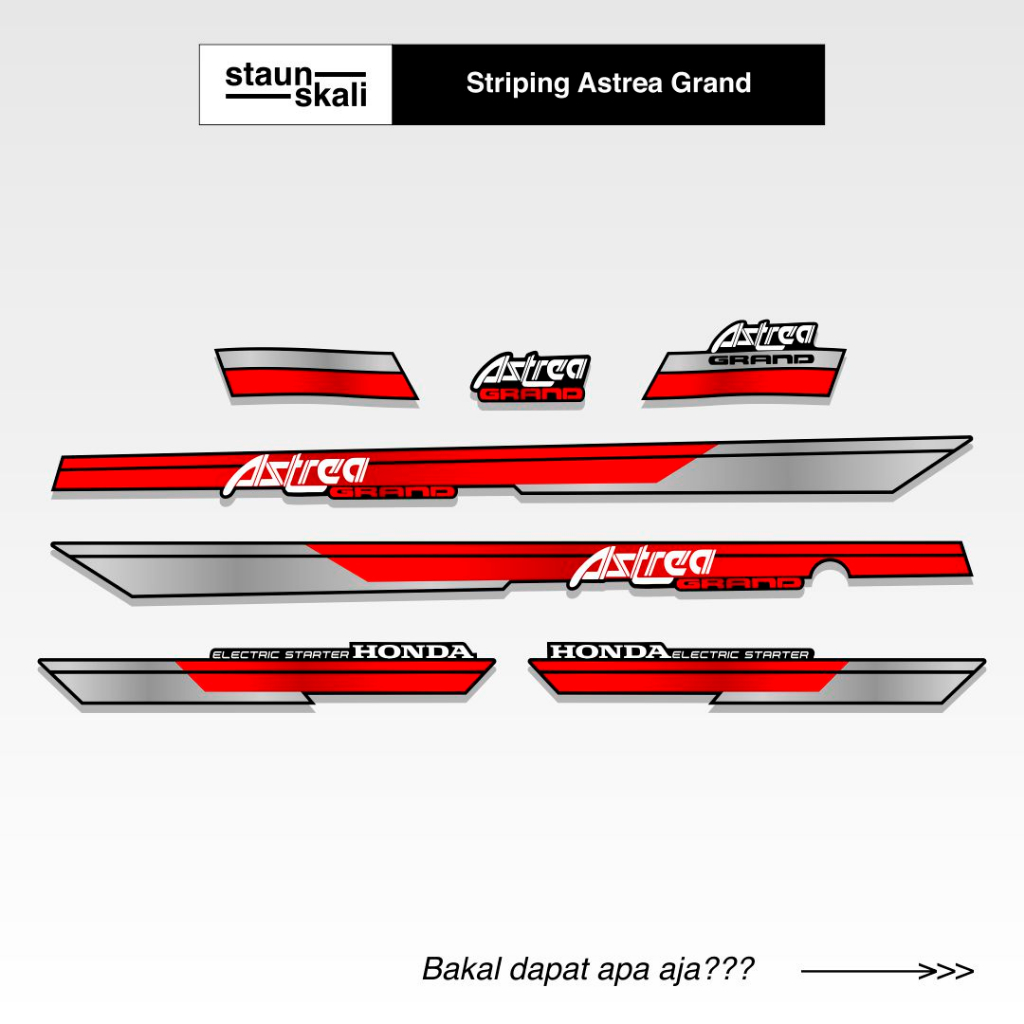 Striping Astrea Grand Variasi (6) Bulus Sabit Dream Custom Original 93 94 95 96 97 98 99 Club Stiker