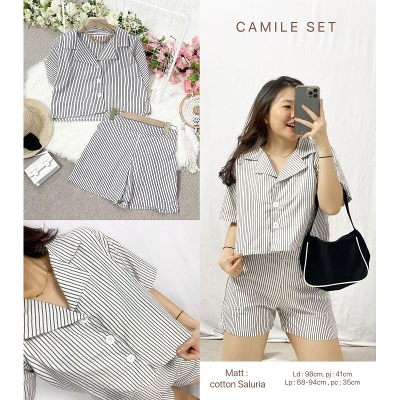 MDLV ~ Camile Set Salur Hotpants