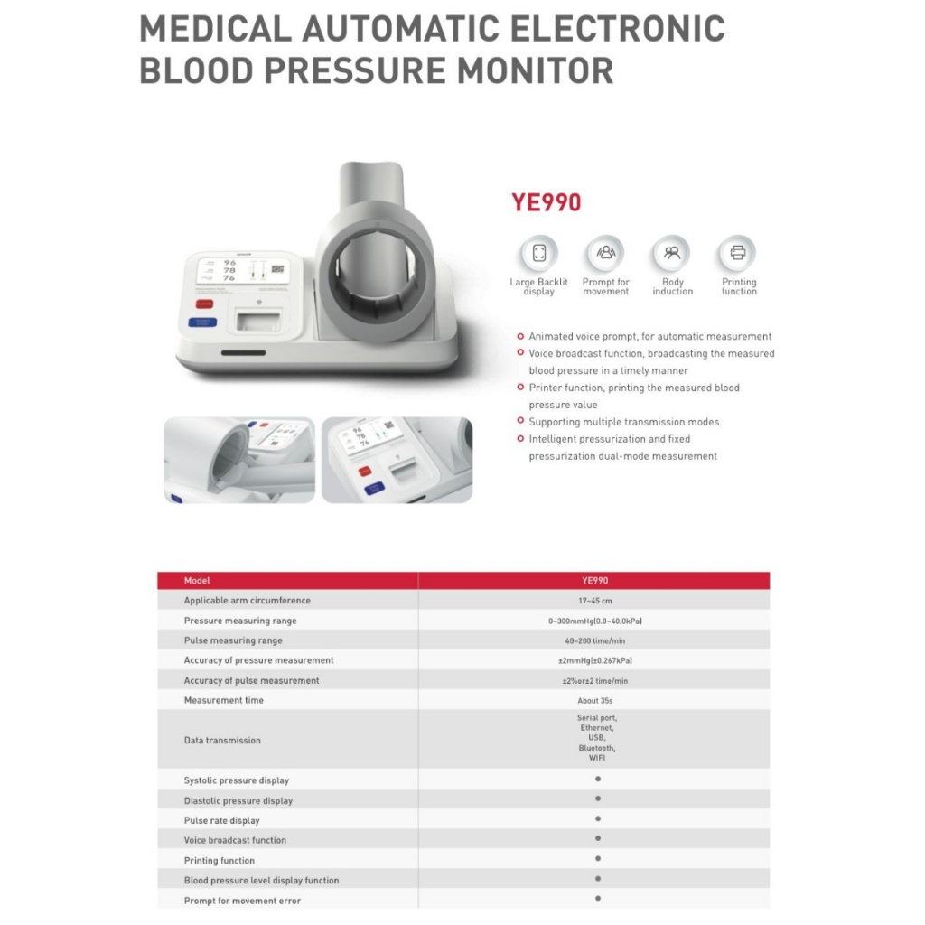 Yuwell | Tensimeter Digital Yuwell YE 990 Automatic Table Top