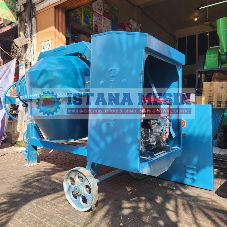 MESIN MIXER MOLEN PENGADUK SEMEN COR TIGER 500L COMPLETE YANMAR 8.5PK