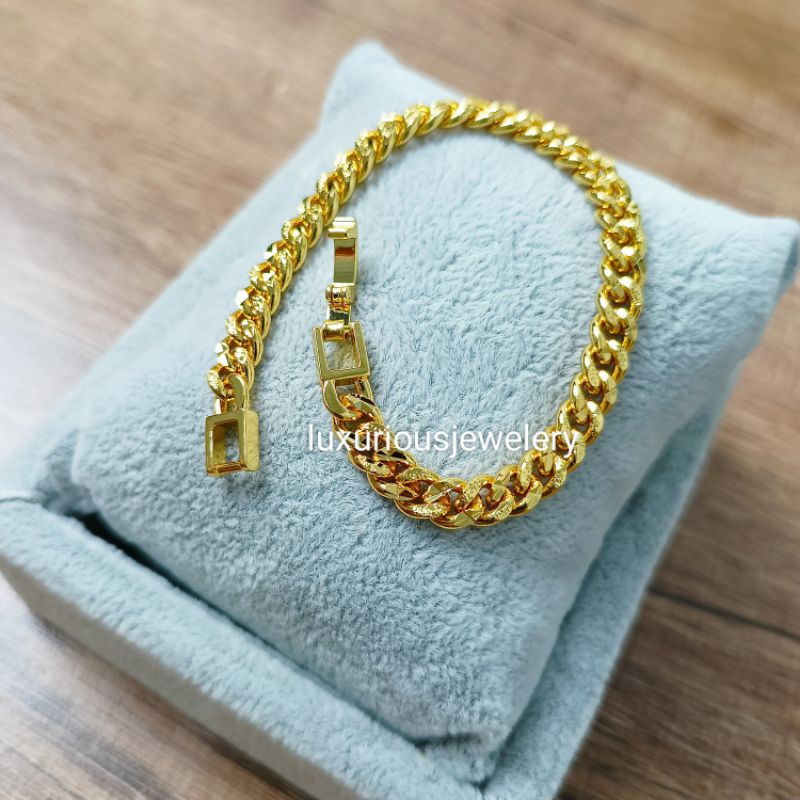 Gelang tangan Rhodium sisik naga premium