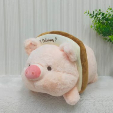 Boneka Lying Pig Roti Size 18&quot;/45cm/boneka animal/boneka babi/boneka anak lucu/