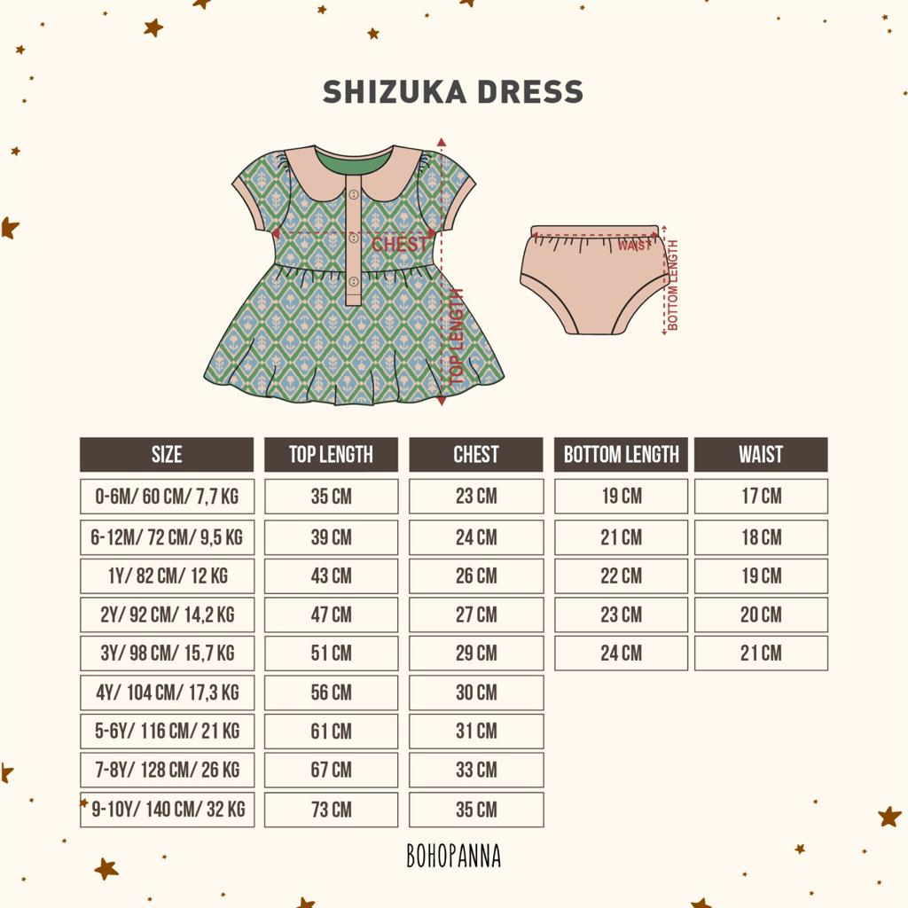 Bohopanna SHIZUKA DRESS Anak 0-10 Years Sizuka CBKS