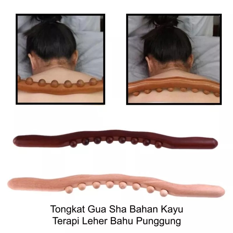 KT89-Gua Sha Tongkat Kayu Refleksi Punggung/Guasha terapi Leher/Tongkat refleksi teraphi