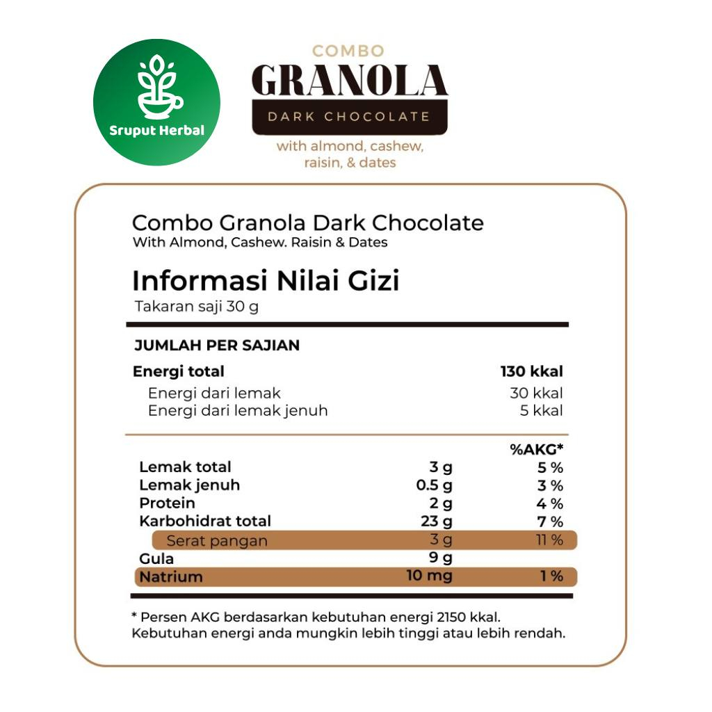 Timur Tengah Granola Dark Chocolate 500 gr Sereal Makanan Sehat Sruput Herbal Makanan Sarapan