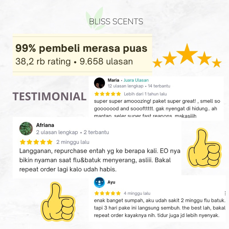 BLISS SCENTS Paket Sweet Citrus (Orange, Tangerine, Grapefruit) Essential Oil 100% Murni