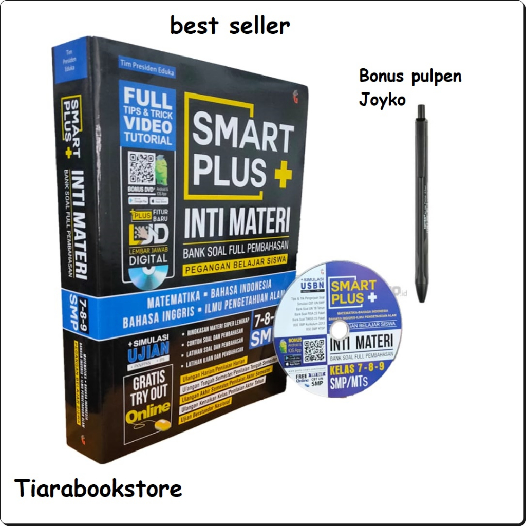 BUKU SMP - BUKU PELAJARAN SMP - BUKU SOAL SMP -  SMART PLUS SMP/MTS INTI MATERI BANK SOAL FULL PEMBA