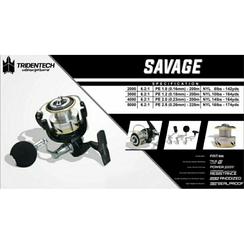 REEL SPINNING TRIDENTECH SAVAGE 2021 - 2000/3000/4000/5000 - ORIGINAL