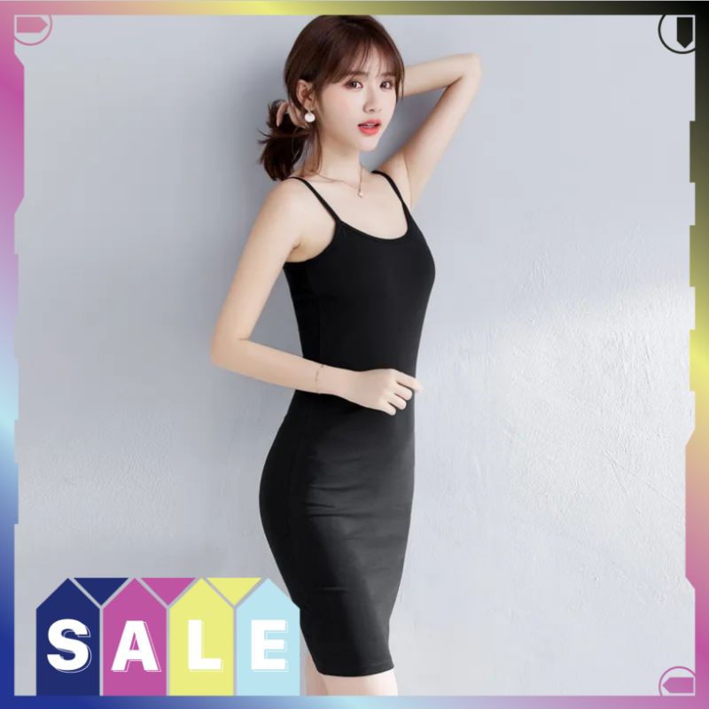 TANKTOP DRESS POLOS PANJANG WANITA / TANGTOP DRESS POLOS / DRESS TANKTOP