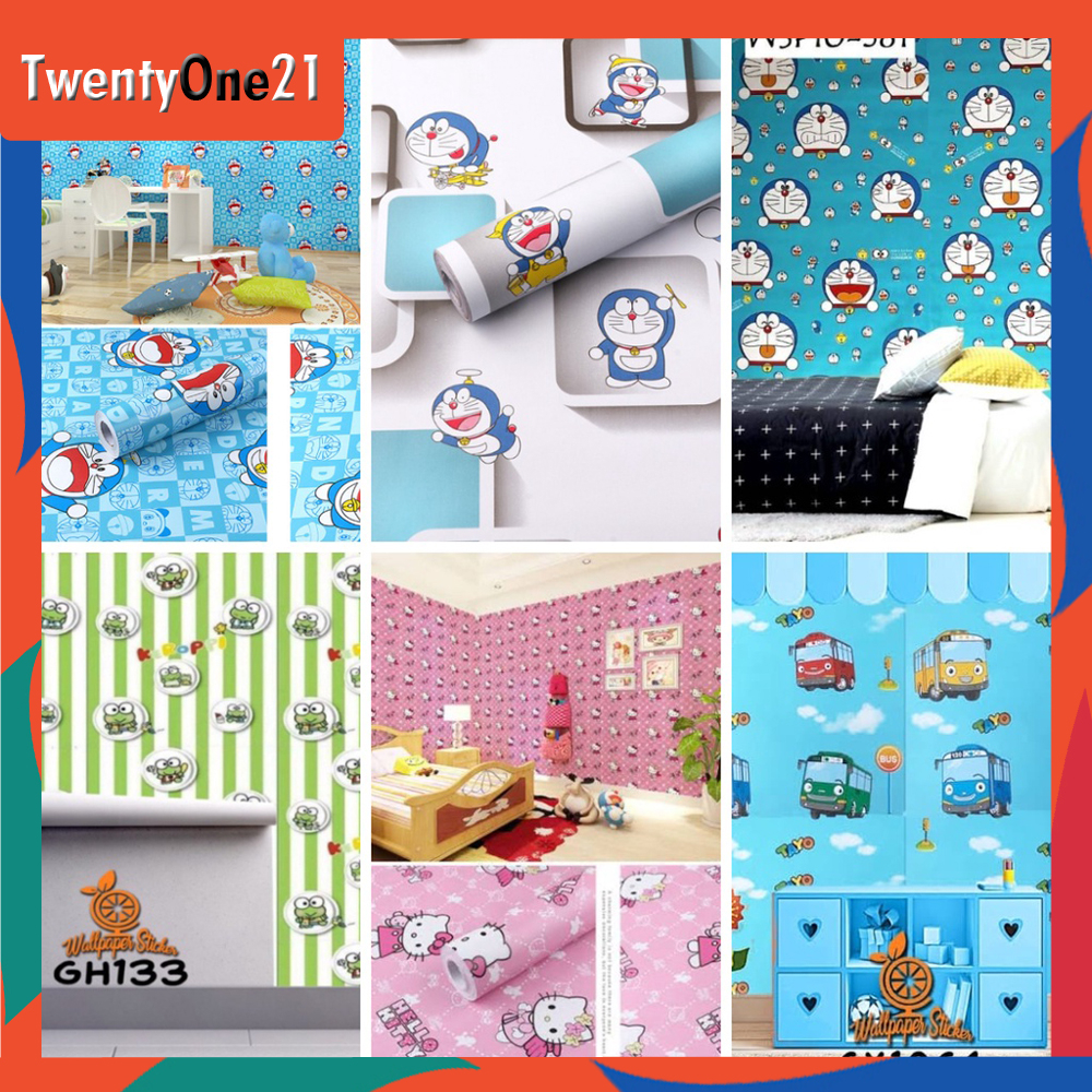 Wallpaper dinding doraemon lengkap | doraemon kotak | doraemon 3d