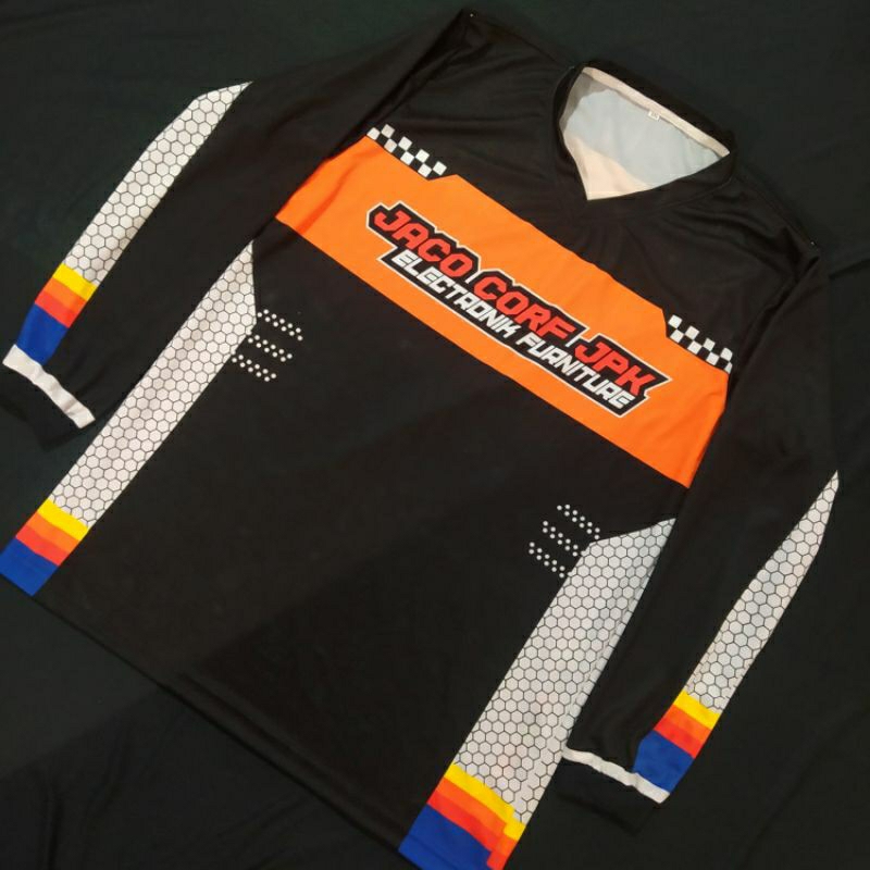 JERSEY BALAP CUSTOM NAMA NOMOR SPONSOR LOGO LENGAN PANJANG TERBARU BAJU JERSEY RACING