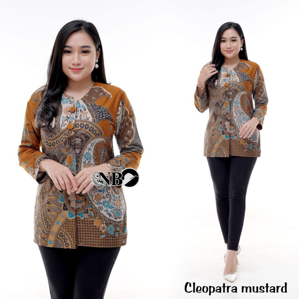 Baju Batik Wanita Modern Atasan Blouse Batik Kerja Wanita Kantor M L XL XXL Batik Alina