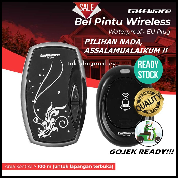 Bel Pintu Wireless Assalamualaikum Anti Air Bel Salam Waterproof Bel Rumah Muslim Bel Nada Salam