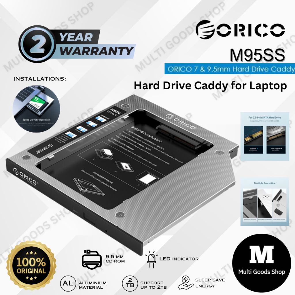 ORICO Laptop Hard Drive Caddy 9.5mm for Optical Drive - M95SS