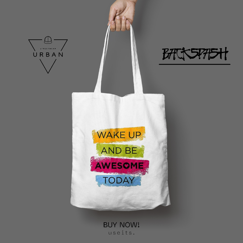 Totebag Tas Aesthetic Kata - Kata Custom Pria Wanita - Totebag Keren Lucu TPC