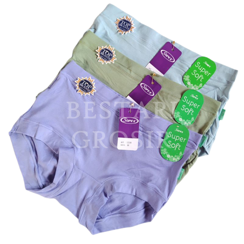 (L XL 3L 4L) LUSINAN 12 PCS CELANA DALAM WANITA / CD WANITA LUSINAN SOREX 1238 SUPER SOFT