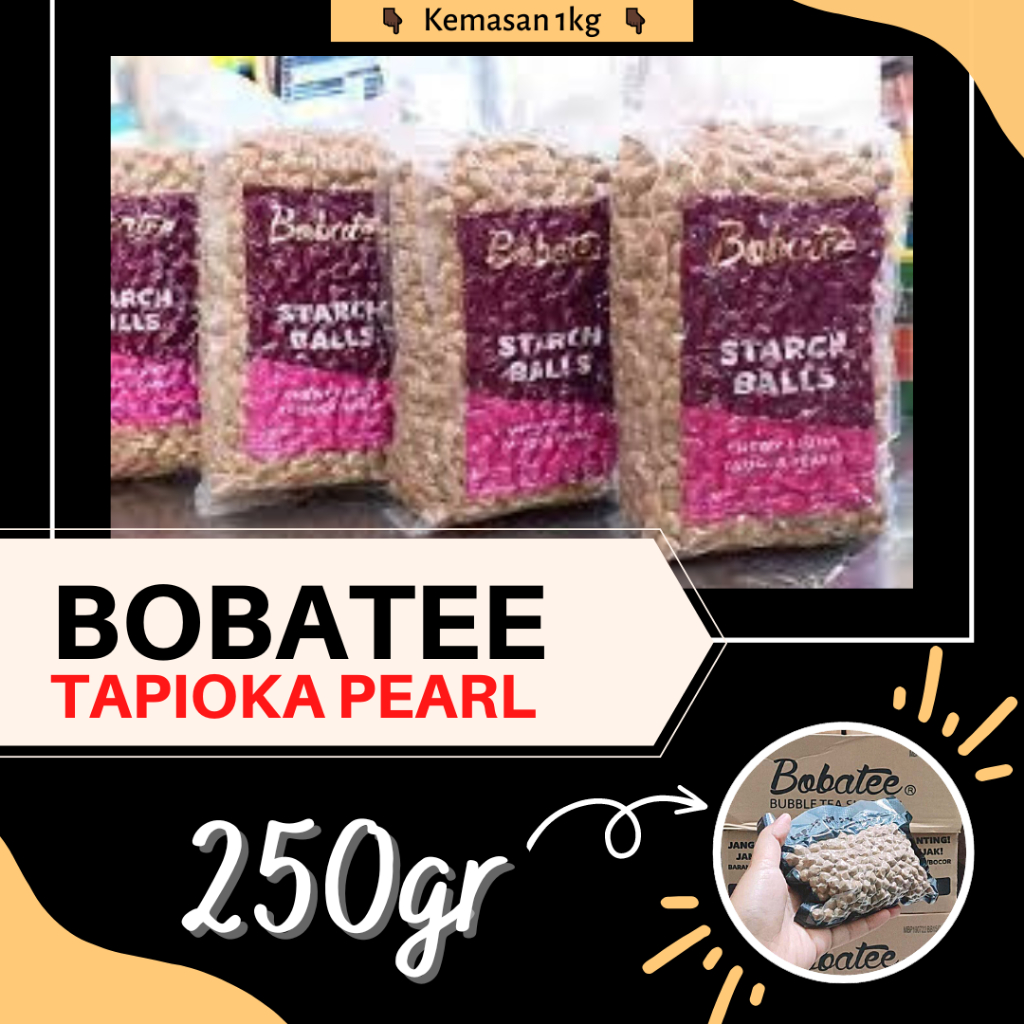 

250gr Bobatee Boba Tapioka Pearl (FOTO KEMASAN ADA DI SLIDE 2)