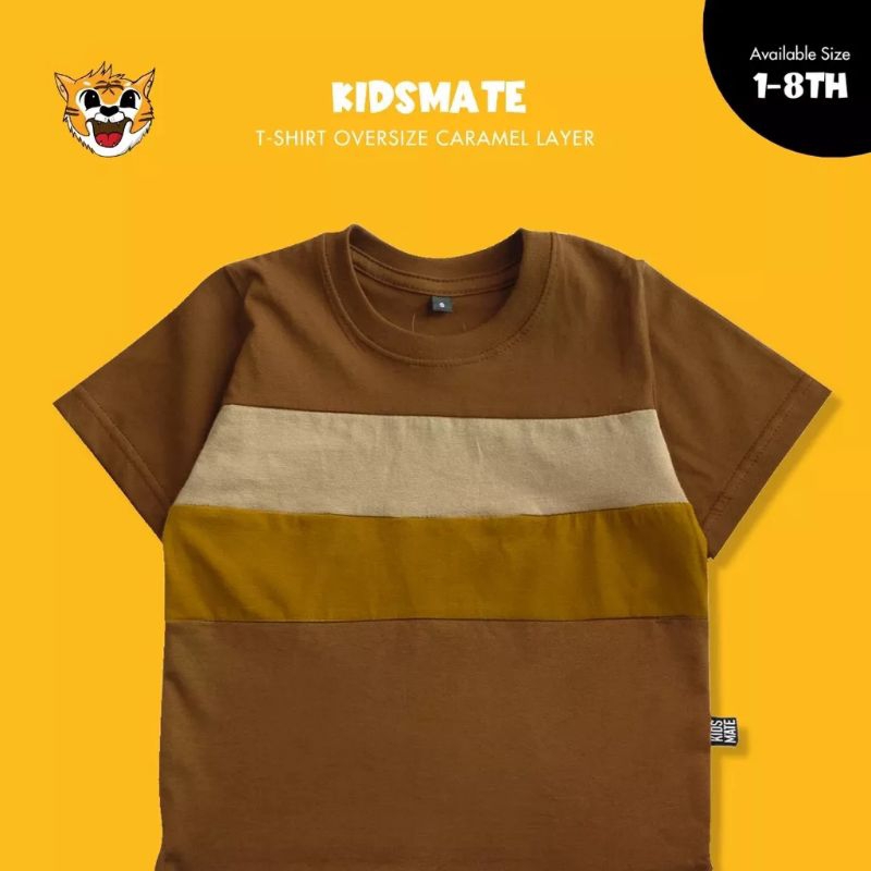 kaos anak oversize caramel layer by kidsmate