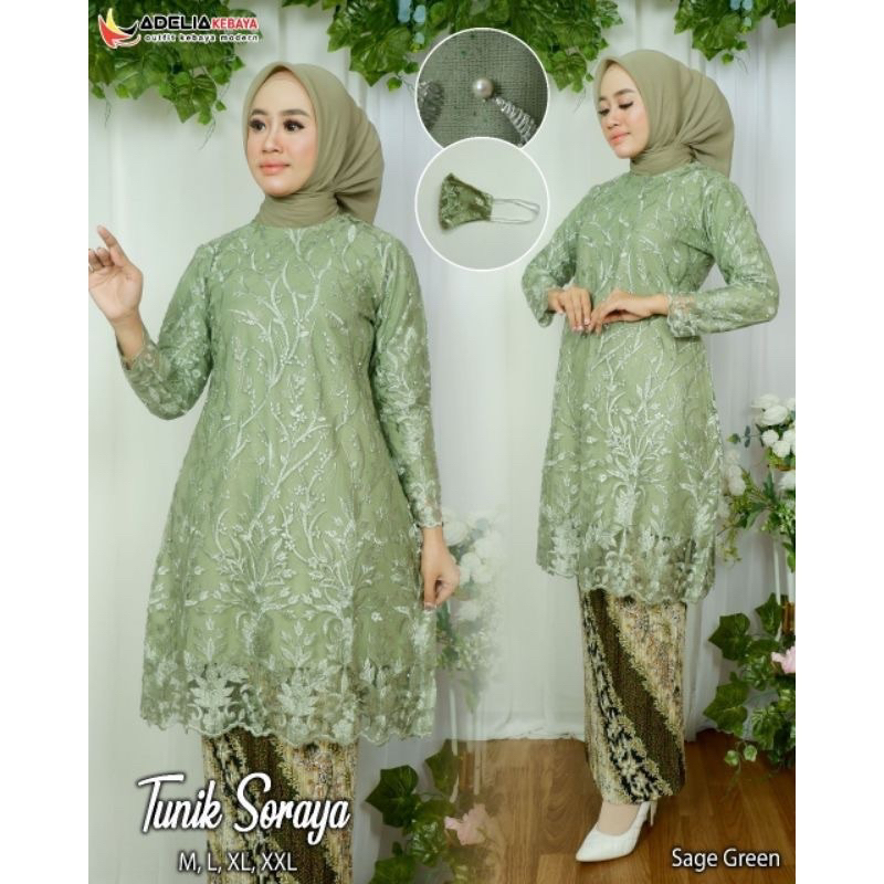 Kebaya tunik jumbo SIZE XXXL modern brukat tunangan wisuda pesta pernikahan Kebaya tradisional modis elegan dan cantik