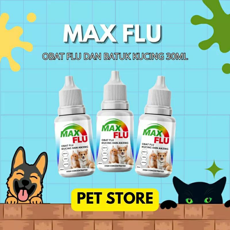 Max flu 30 mili- obat flu kucing dan anjing