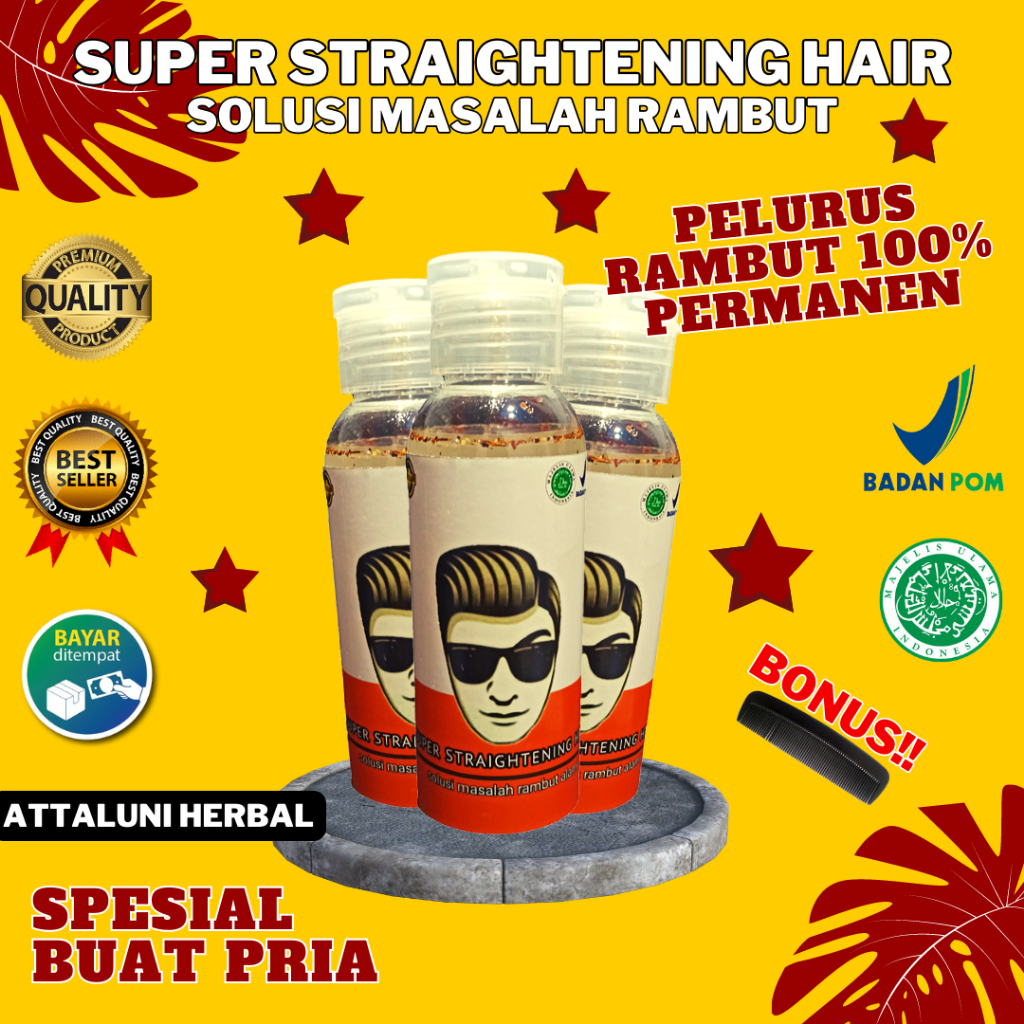 (BISA COD) SUPER STRAIGHTENING HAIR PELURUS RAMBUT 100% PERMANEN PELURUS RAMBUT PRIA DAN WANITA PELURUS RAMBUT 100% PERMANEN TANPA CATOK SUPER STRAIGHTENING HAIR