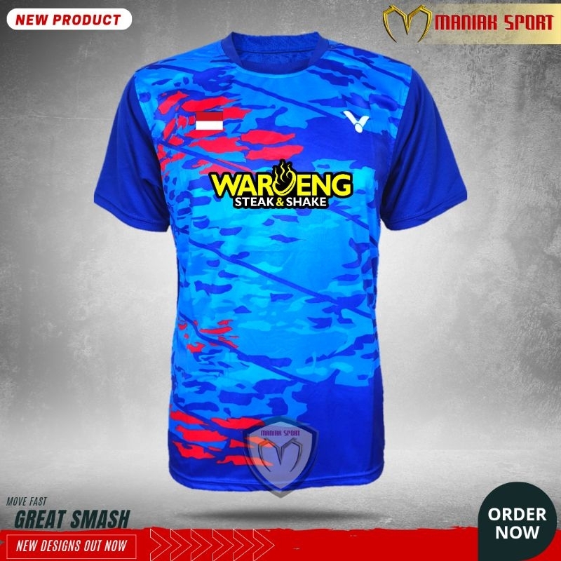 KBAS01- FREE SABLON NAMA‼️KAOS BADMINTON BAJU BULUTANGKIS VIC ROPE JERSEY PRINTING PREMIUM