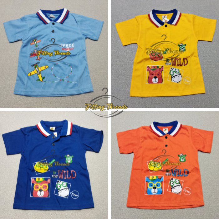 Kaos Kerah Bayi Laki Laki Lengan Pendek Size 4 / Kaos Oblong Kerah Anak Bayi Cowok 2 3 Tahun