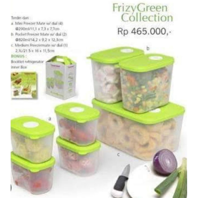 toples frizy green colection by tupperware