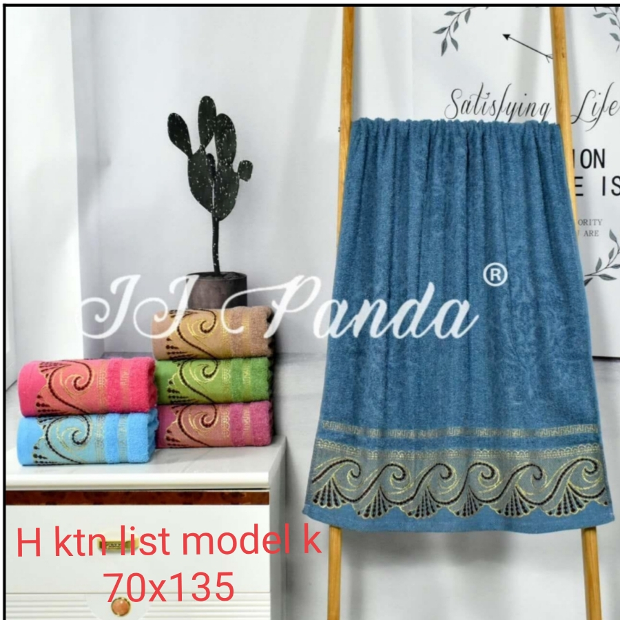 3PCS | Handuk Mandi Pria dan Wanita Dewasa Microfiber JJ Panda UK 70 x 140cm Motif