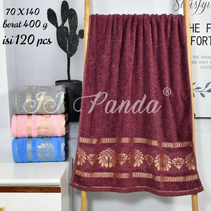 3PCS | Handuk Mandi Pria dan Wanita Dewasa Microfiber JJ Panda UK 70 x 140cm Motif