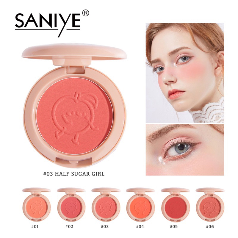 【Official Outlet】SANIYE Mini Blush On Powder E0150 Blusher Cheek Blushed Matte Pressed Powder Pewarna Pipi Wajah Original Viral BPOM