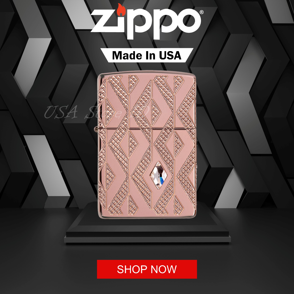 Korek Zippo Armor® Geometric Diamond Pattern Design 49702 Original Made In USA