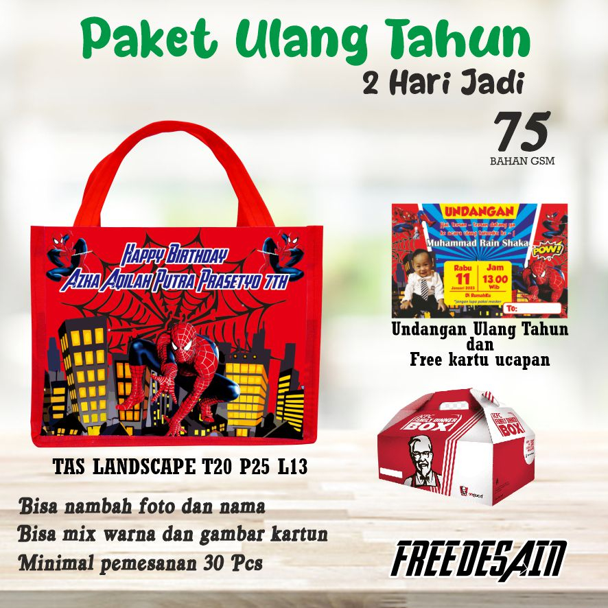 

goodie bag ulang tahun anak/tas ulang tahun anak/Tas Ultah Anak / Tas Souvenir Ulang Tahun Custom