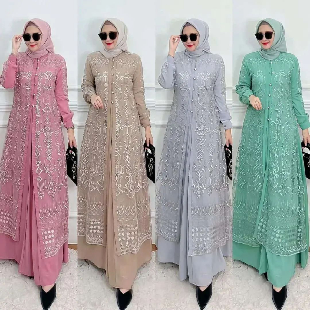 NEW Sabrina Dress CERUTI BABYDOLL KOMBINASI BRUKATTILLE / Gamis Kondangan BAJU DEWASA MURAH TERBARU 2023 BUSUI FRIENDLY