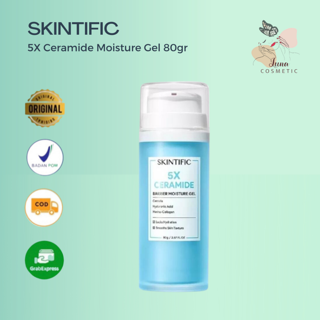 SKINTIFIC 5X Ceramide Barrier Moisture Gel 80g Facial Moisturizer Day Cream Night Cream Pelembab Wajah