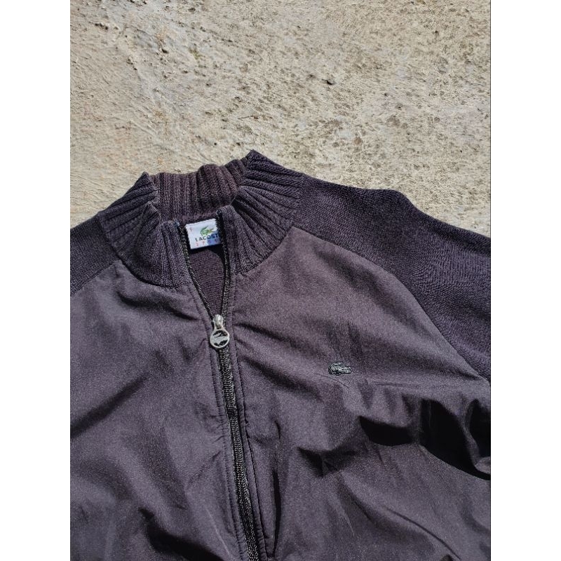 Jaket Lacoste Original Size M Fit L kondisi mulus hitam
