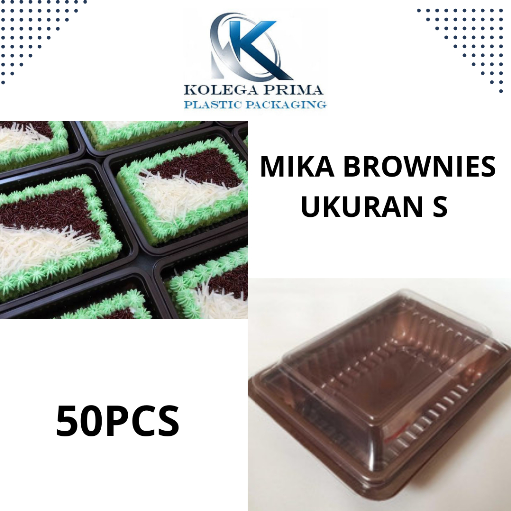 MIKA BROWNIES UKURAN S POLOS/ MIKA BROWNIES KECIL/ MIKA KUE MURAH ISI 50PCS